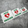 Car Stickers Emergency AED Inside Text Caution First Aid Decal