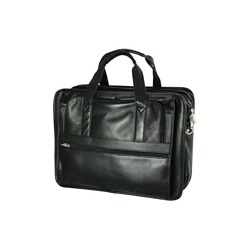 Bellino Expandable Soft Briefcase, Black