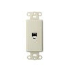 Leviton 40649-T Decora Insert, 6P4C, Screw Terminals, Light Almond