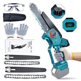 Mini Chainsaw,Cordless Portable Electric Chainsaw for Makita 18V Battery,Handheld Chain Saw With Security Lock for Yard, Garden, Tree Cutting（6+8 IN Guide Plate,Automatically refuel）NO Battery