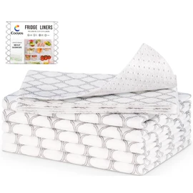 Cooyes Non Slip Refrigerator Liners, 2-in-1 Fridge Mats and Fresh-Keeping Shelf Liners, Absorbs Excess Moisture, BPA-Free, Multiple Sizes for Glass Shelves Kitchen Cabinets Drawers, 6 Pack, 12" × 24"