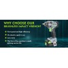 WORKPRO 1/2'' Cordless Impact Wrench Brushless 20V 1 Hour Fast