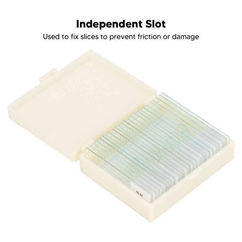 25PCS Microscope Slides Optical Glass Cover Transparent Slide Set for