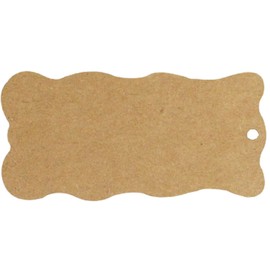 Wrapables 20 Gift Tags/Kraft Hang Tags with Free Cut Strings for Gifts, Crafts & Price Tags - Wavy Tag