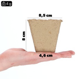 KADAX Peat Pots, Propagation Pots, Degradable Propagation Pots, Seedlings Propagation Plates, Organic Pot, Propagation Pot, Paper Pots, Growing Pots, Fibre Pots (18, Square)