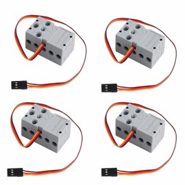 Sparkleiot 2kg Programmable Servo Mini Geekservo with 3P Wire 360 Degree Rotation Dual Shaft Output Compatible with Standard Building Blocks Microbit Raspberry Pi(Pack of 4pcs)