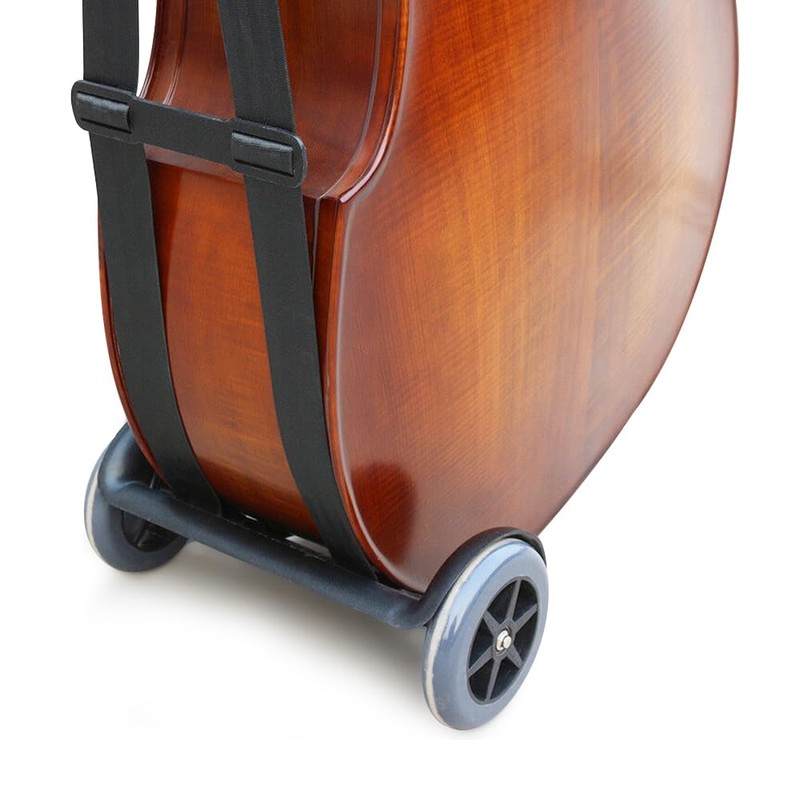 WUQIMUSC Upright Double Bass Cart with durable Wheel Straps Easy