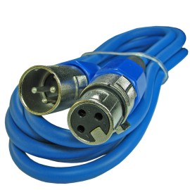 YOVUS 6 ft foot BLUE XLR 3 pin MALE TO FEMALE MIC MICROPHONE PA PATCH extension CABLE