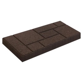 Garden Central 4-Pack 24”x10” Fake Cobblestone Rubber Stair Treads, Rectangular, Brown – Reversible Non-Slip Faux Stepping Stones for Landscaping Pathways – DIY Decor for Indoor & Outdoor Steps