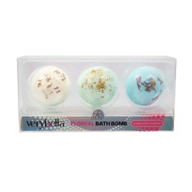 Very Bella Floreal Bath Bombs – Set of 3 Kids’ Bath Bombs in Blue, Green & White – Fizzy, Colourful & Lightly Scented – Safe for Girls Aged 6+ – Fun Bath-Time Treats for Relaxing Soaks