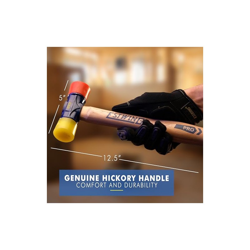 ESTWING Rubber Mallet - 12 oz Double-Face Hammer with Soft/Hard