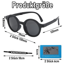 Vimmvid Children's Sunglasses for Baby Polarised Children's Sunglasses, Children's Protection Baby Sunglasses, Pack of 6, Black Orange