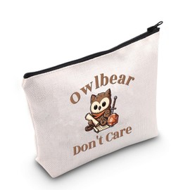 BG3 Gift for Dungeon Game Masters Owlbear Don't Care Zipper Pouch Makeup Bag (B-OwlbearCA)