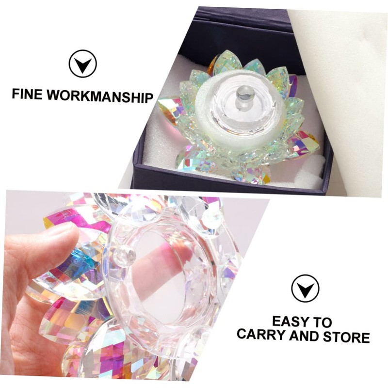 Ipetboom Elegant Crystal Nail Art Bowl Cup with Lid Durable