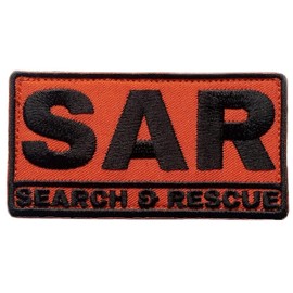 Search and Rescue Team Patch (3.5 Inch) Hook & Loop Orange SAR Badge