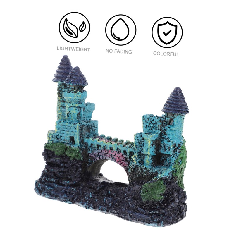 ORFOFE Aquarium Fish Tank Decoration Resin Castle Ornament Villa Shape