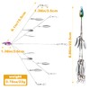 2 Pcs Alabama Rigs, 5 Arm Umbrella Rig Swimbait with