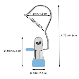 Hangers Clips,Stainless Hooks for Closet Hooks,Laundry Hanging Hooks,Travel Portable Clothes,Boot Tall Towel Hats Socks Pants and Bras (50, Blue)