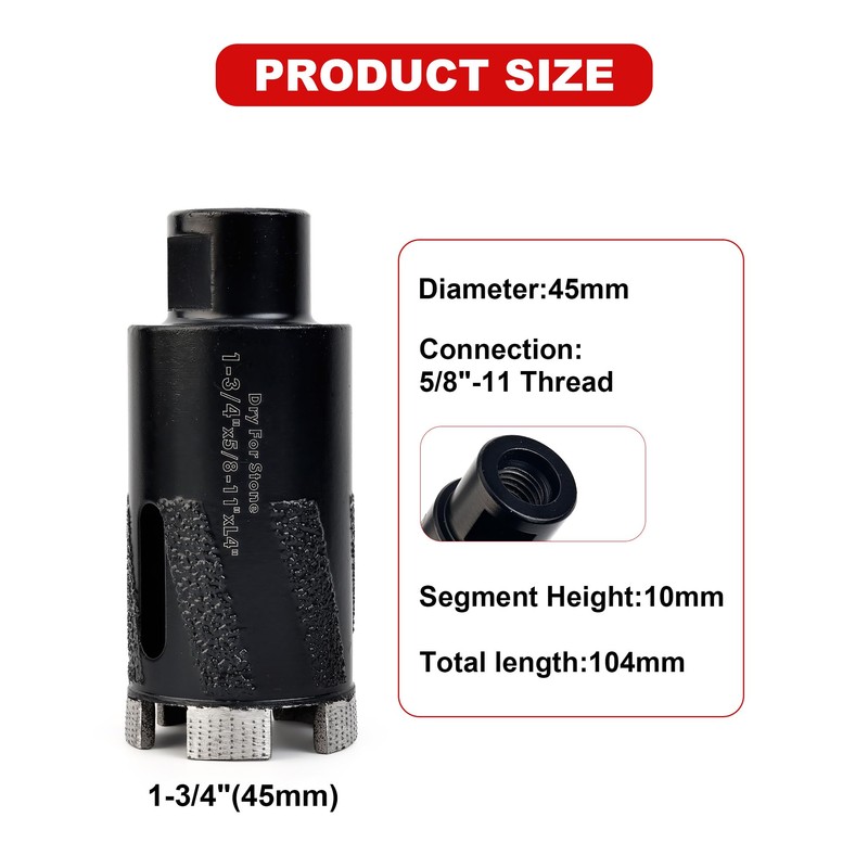 Casaverde Granite Diamond Core Drill Bits 1-3/4" Diamond Hole Saw