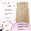 Elailite Real Hair Extensions Bondings Platinum Blonde 25 Strands 25