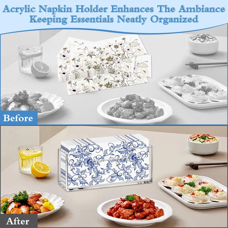Acrylic Napkin Holder, Vertical Waterproof Splashing Guest Towel Holder for