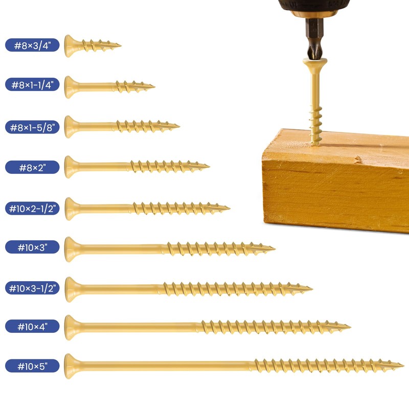 BNUOK Deck Screws 4 inch, Wood Screws #10 x 4,