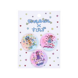 Soul Pushcat [Soul Girl × Spins] Can Badge Set of 3