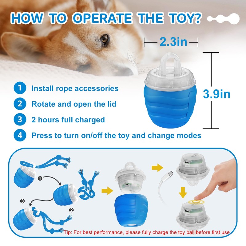 Huimpet Interactive Dog Toys, [2025 Newly Upgraded] Interactive Dog Ball