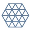 5pcs Table Mats Geometric Hex Shape Hollow Silicone Blue Insulation