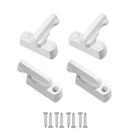 Amindz Sash Jammer Door Lock, White Security Lock, Window Door Restrictor with Screw, Door Lock for UPVC Window, Door, Home Security, Child Protection, Pack of 4
