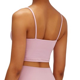 Lemedy - Sujetador Brasier Deportivo Acolchado para Mujer, para Entrenamiento, Correr, Yoga, sin Mangas, Rosado, M