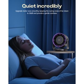 Table Fans, Ultra Quiet Desk Fan, Digital Display Rechargeable USB Fan, 105°Tilt, 100 Speeds, Wall-Mounted Design, Long Lasting Power, Portable Fan for Home Office Kitchen Travel Camping(Gery)