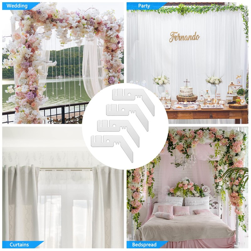Wenyrich 3'' Double Crossbar Hanger 4Pcs Pipe and Drape,Wedding Valance