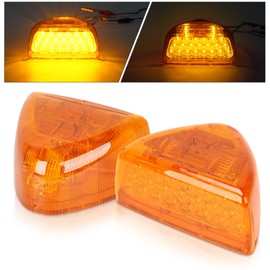 JZYZQBX 2PCS 31 Amber LED Headlights Front Turn Signal Lights, Amber Lens Parking Running Maker Lights, Replacement for Peterbilt 379 359 357 365 378 Trucks
