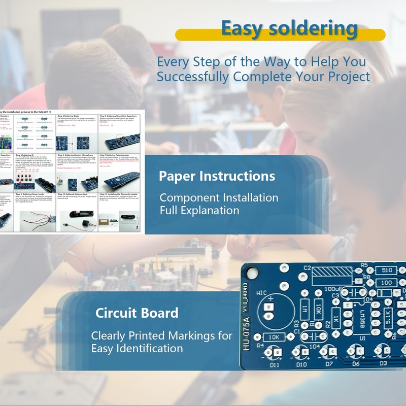 EIELEDIY Compatible Kit: Voice-Activated Level Indicator Dual Channel Speaker for