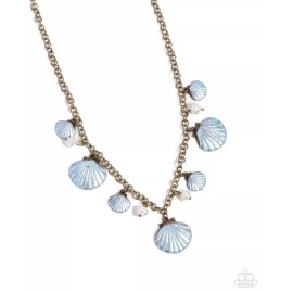 Paparazzi Seashell Sophistication - Brass- Necklace and Earrings