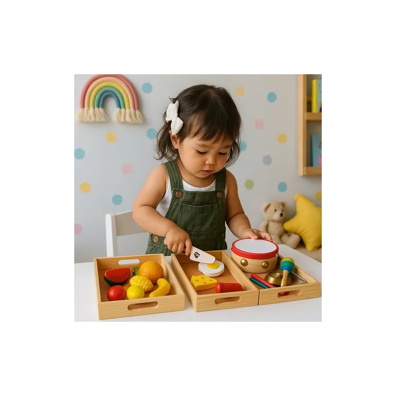 Set De Bandejas Apilables Estilo Montessori