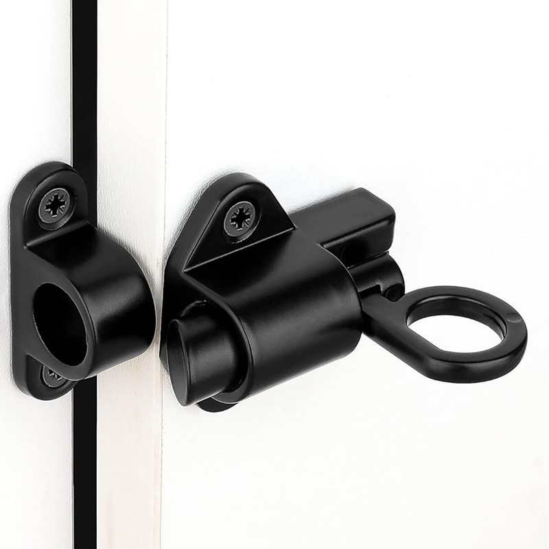 OZXNO Self-Closing Latches Spring Door Lock Aluminum Alloy Black Resilient