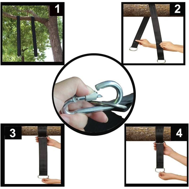 Safe to Hang Hammock for Swings Waterproof Trees Fixing Set