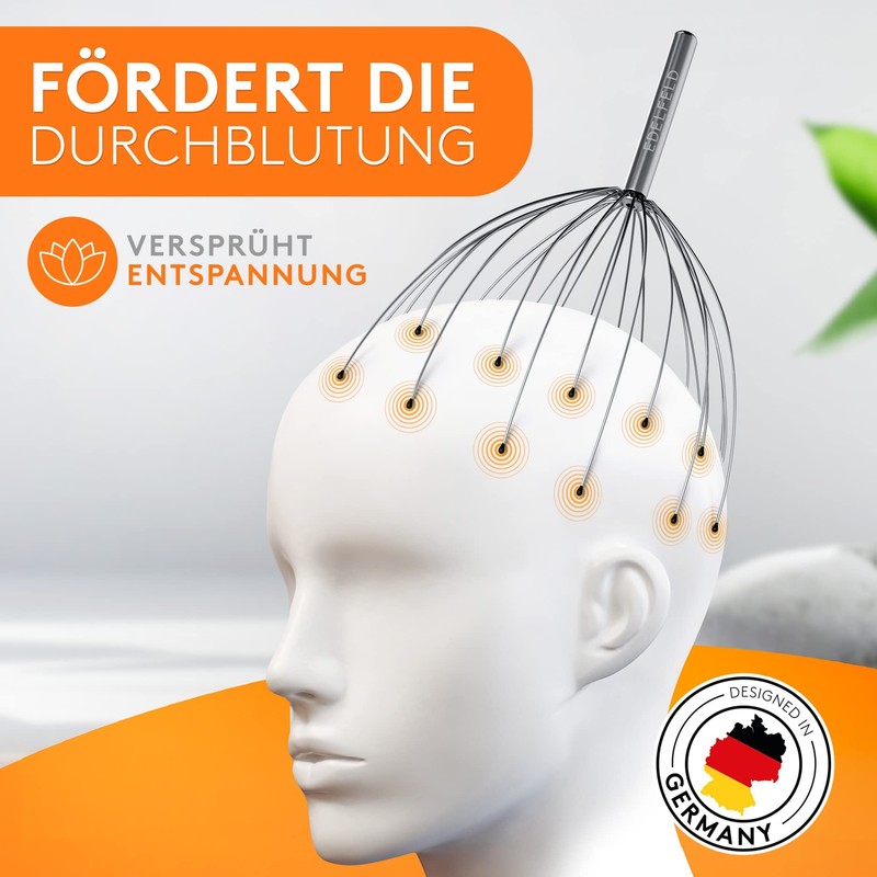 EDELFELD Head Massage Spider with 24 Fingers [with Gift Packaging