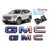 Auto Front & Rear GMC Blue USA Flag OVERLAY Emblem