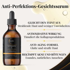 • 100 ml • Vitamin C Serum with Hyaluron, Niacinamide, Vitamin E, Serum Face, Anti-Wrinkle Anti-Ageing, Face Care Men and Women