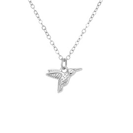 coadipress Hummingbird Necklace for Women Dainty 18K Gold Plated Hummingbird Pendant Necklace Cute Bird Animal Necklaces Jewelry for Women Bird Lovers (Silver B)