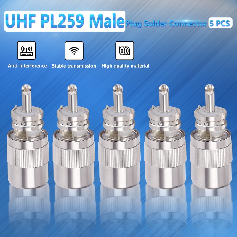 TUOLNK PL-259 Crimp Connector UHF Plug Adapter for RG58 RG400