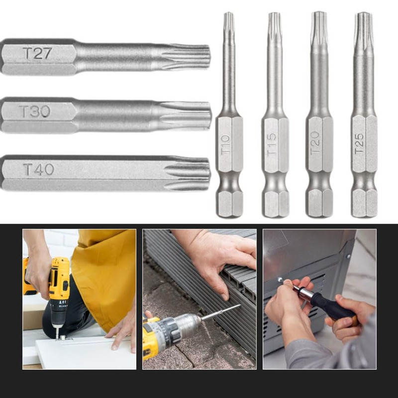 7Pcs 5 Point Security Star Torx Screwdriver Bits Set 5-Pointed