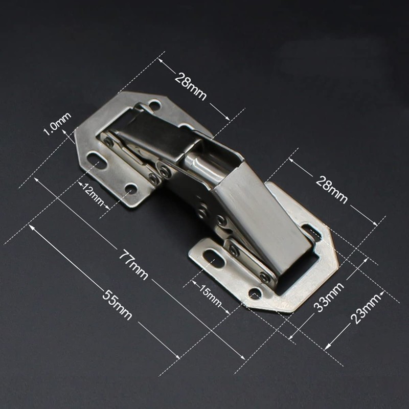 Qrity 2 x Small Screw-On Hinges with Spring Opening Angle