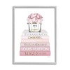 Stupell Industries Pink Rose Bouquet Fashion Style Bookstack, Designed by
