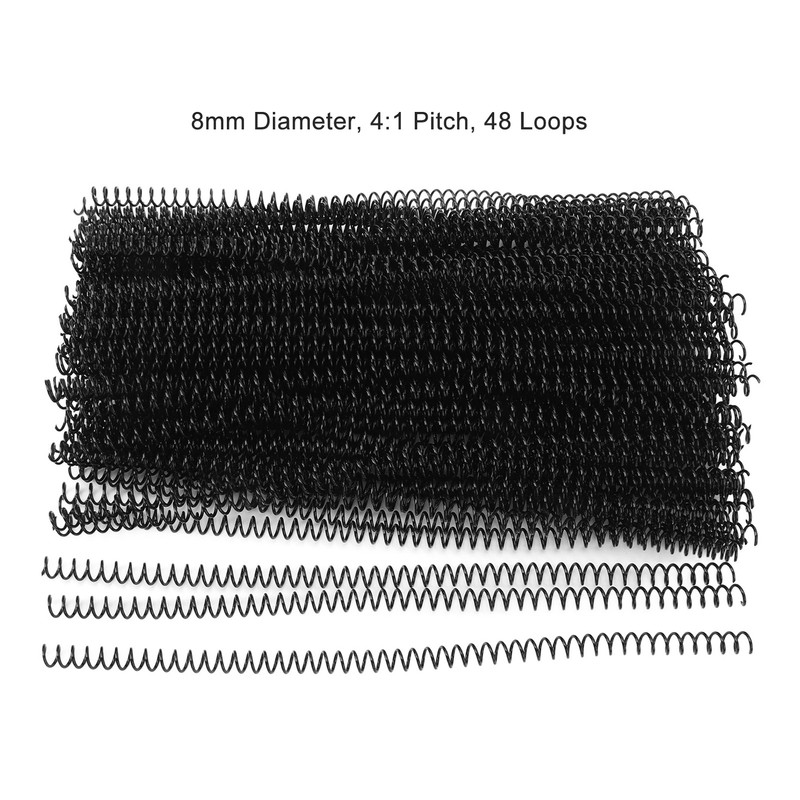 100PCS Spiral Binding Coils 48 Loops 4:1 Pitch A4 Paper