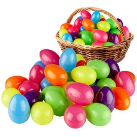 Prextex 3.5” Unfilled Easter Eggs Empty, 36 pcs - Empty Plastic Eggs Fillable with Candy, Presents for Toy Basket - Easter Decorations, Toy Egg Basket - Boys and Girls