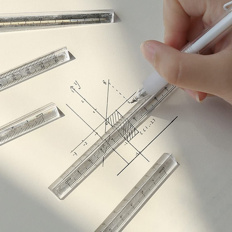 Yisawroy Triangle Ruler Transparent Triangular Prism Ruler Architect Scale Ruler